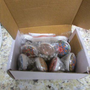 Vtg, Ceramic Boho Drawer Knobs Cabinet Hardware lot of 10